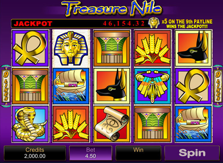 Machine à sous Treasure Nile et Jackpot Progressif